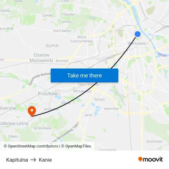 Kapitulna to Kanie map