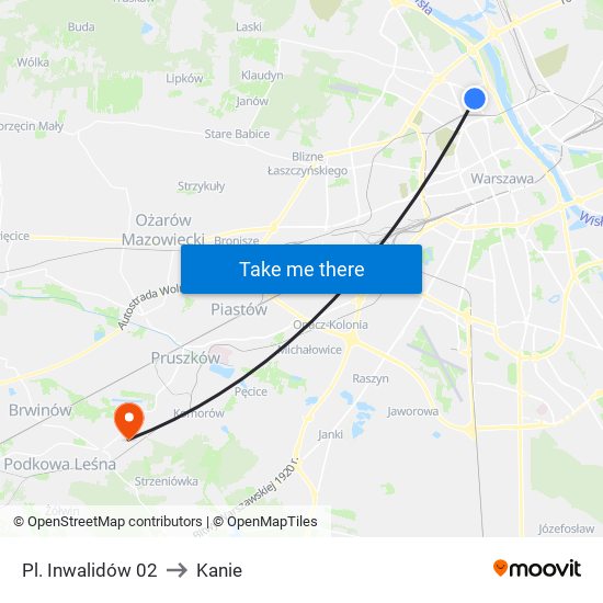 Pl. Inwalidów to Kanie map