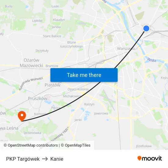 PKP Targówek to Kanie map