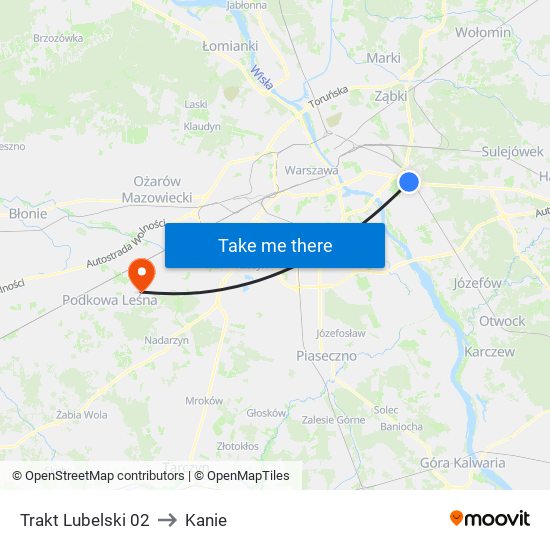 Trakt Lubelski 02 to Kanie map