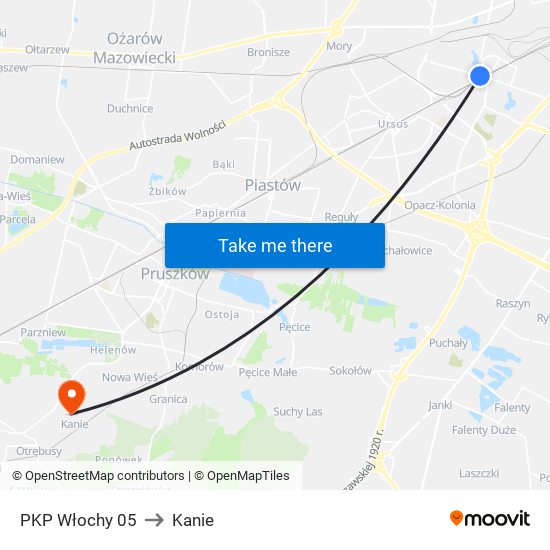 PKP Włochy 05 to Kanie map