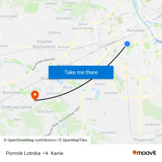 Pomnik Lotnika to Kanie map