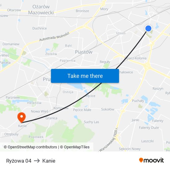 Ryżowa 04 to Kanie map