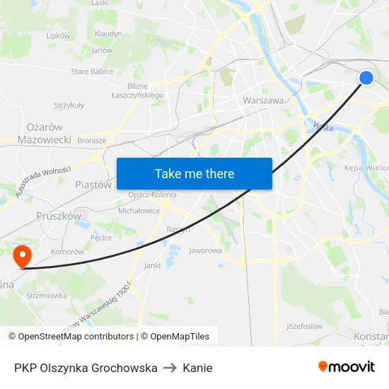 PKP Olszynka Grochowska to Kanie map