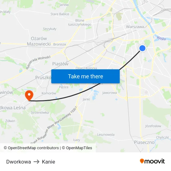 Dworkowa to Kanie map