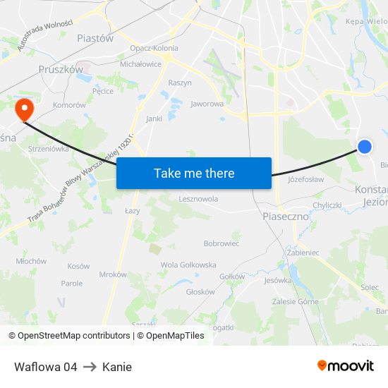 Waflowa 04 to Kanie map