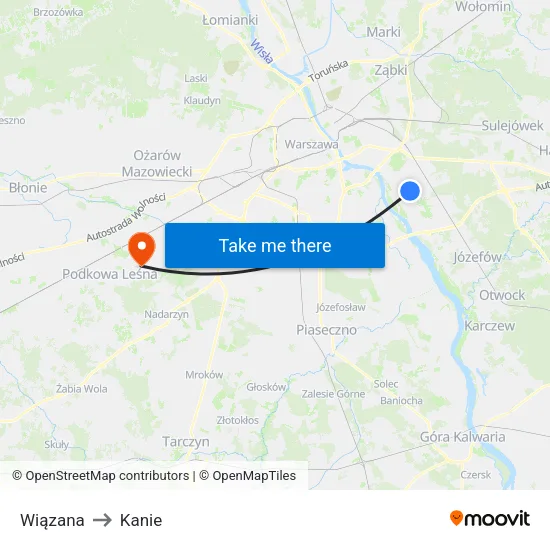 Wiązana to Kanie map
