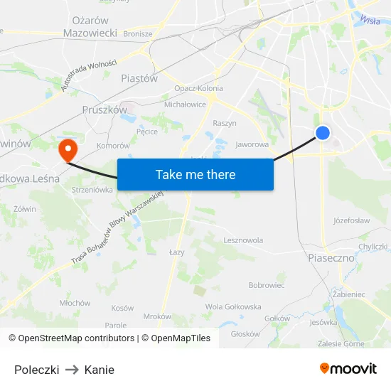 Poleczki to Kanie map