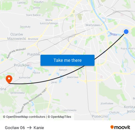 Gocław 06 to Kanie map