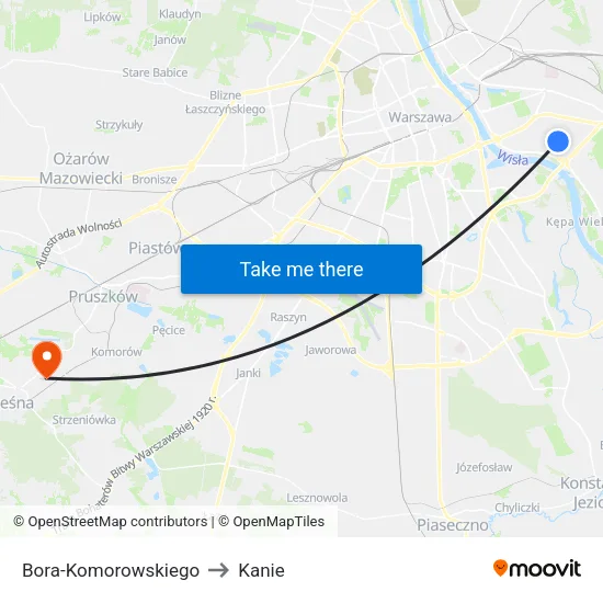 Bora - Komorowskiego to Kanie map