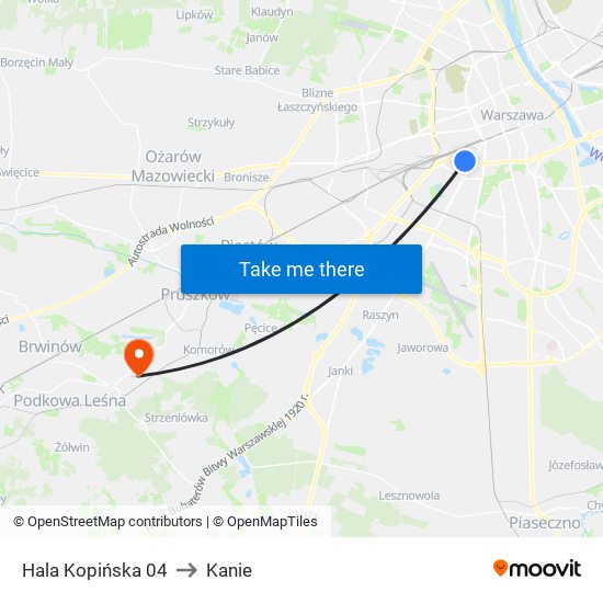 Hala Kopińska 04 to Kanie map