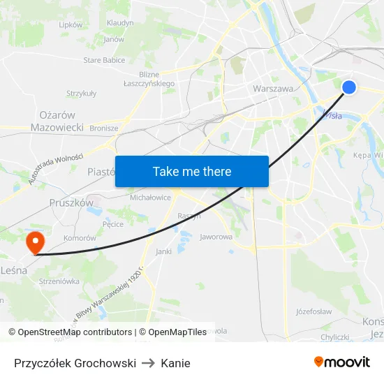 Przyczółek Grochowski to Kanie map