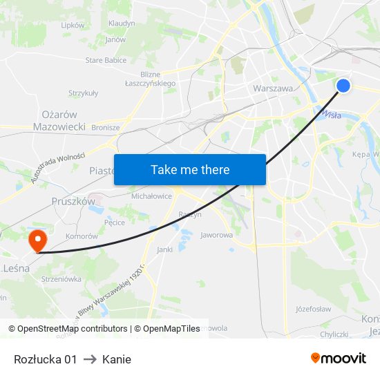 Rozłucka to Kanie map