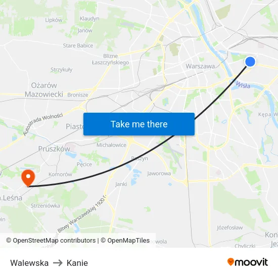 Walewska to Kanie map