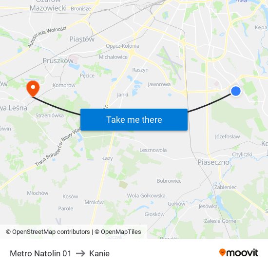 Metro Natolin 01 to Kanie map