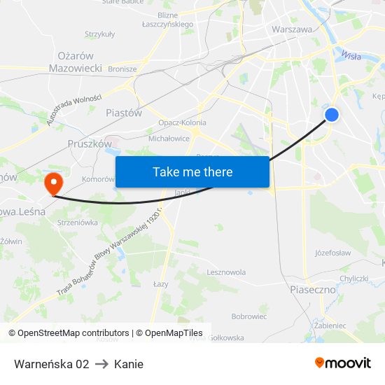 Warneńska 02 to Kanie map