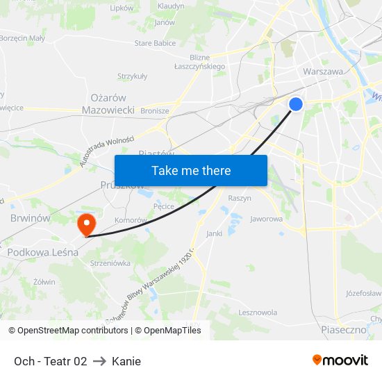 Och - Teatr 02 to Kanie map