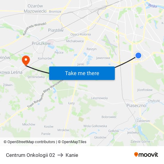 Centrum Onkologii 02 to Kanie map