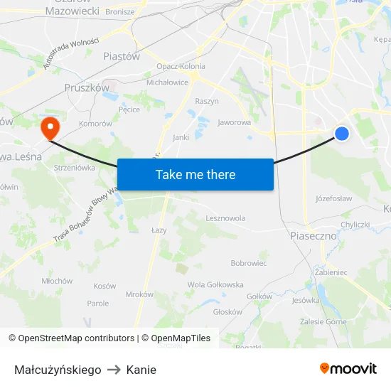 Małcużyńskiego to Kanie map