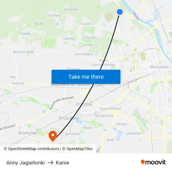 Anny Jagiellonki to Kanie map