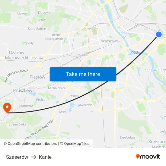 Szaserów to Kanie map