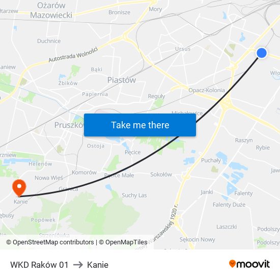 WKD Raków 01 to Kanie map