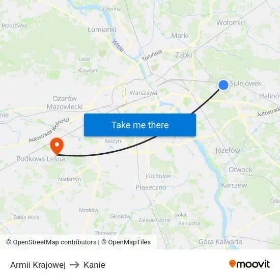 Armii Krajowej to Kanie map
