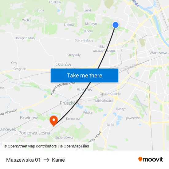 Maszewska 01 to Kanie map