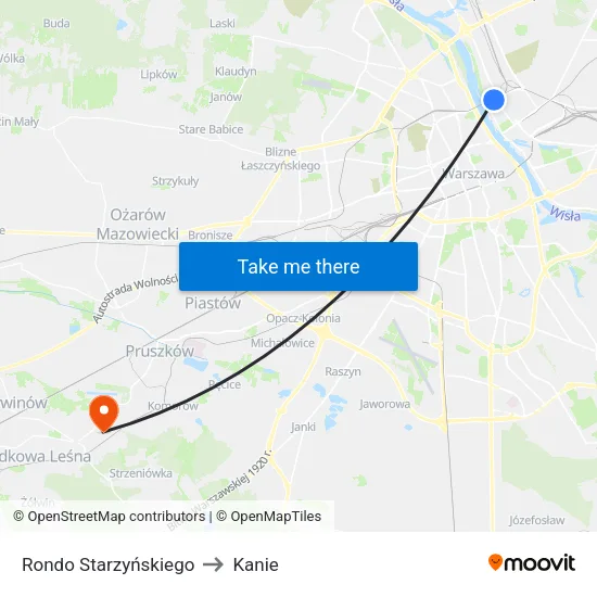Rondo Starzyńskiego to Kanie map