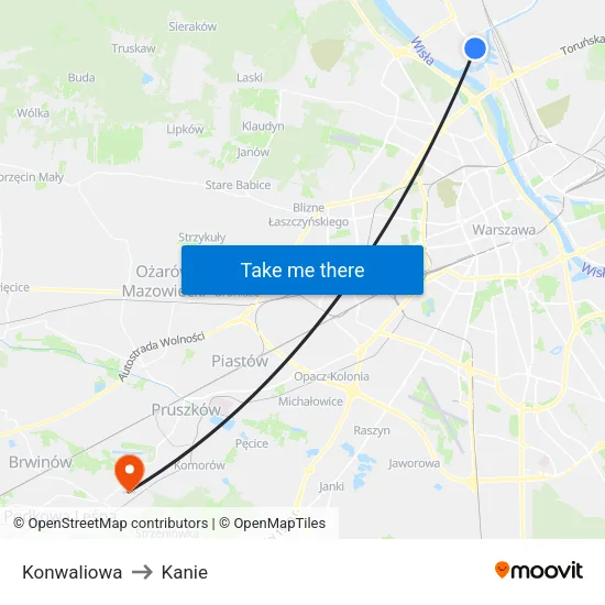 Konwaliowa to Kanie map