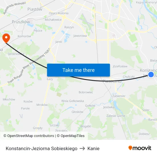 Konstancin-Jeziorna Sobieskiego to Kanie map