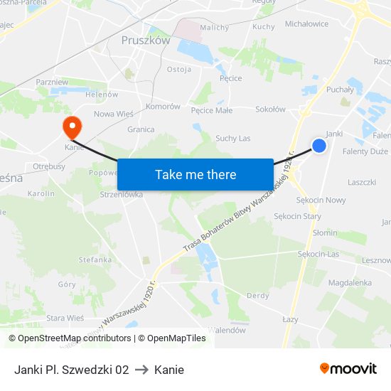 Janki Pl. Szwedzki 02 to Kanie map