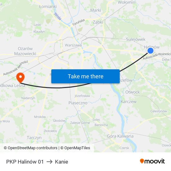 PKP Halinów 01 to Kanie map