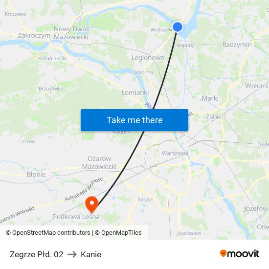 Zegrze Płd. 02 to Kanie map