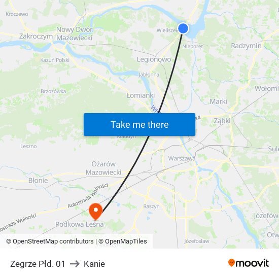 Zegrze Płd. 01 to Kanie map