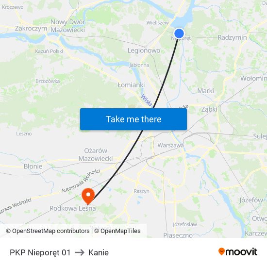 PKP Nieporęt 01 to Kanie map