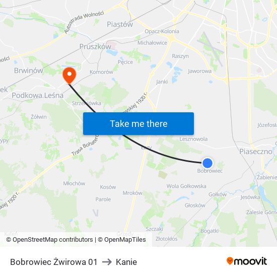 Bobrowiec Żwirowa to Kanie map