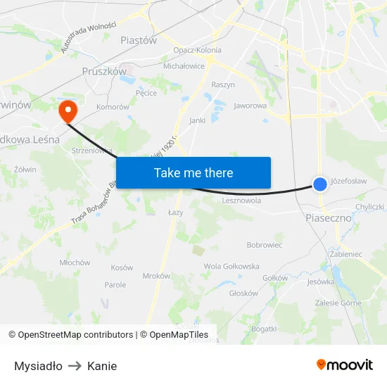 Mysiadło to Kanie map
