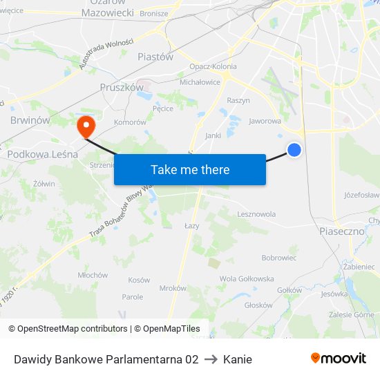 Dawidy Bankowe Parlamentarna 02 to Kanie map