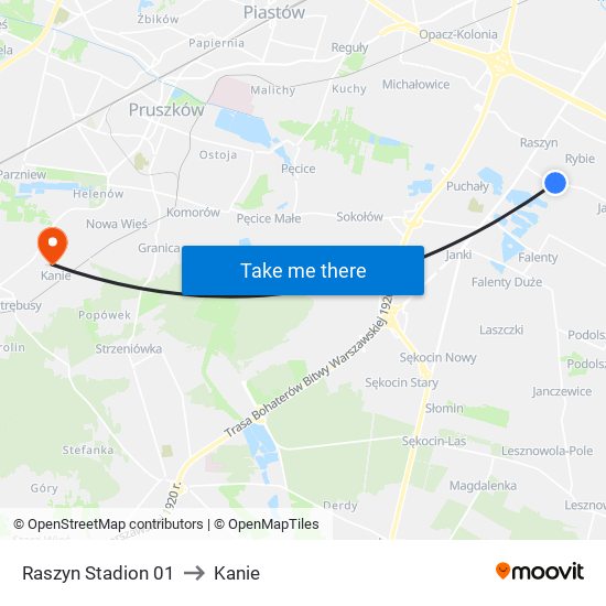 Raszyn Stadion 01 to Kanie map