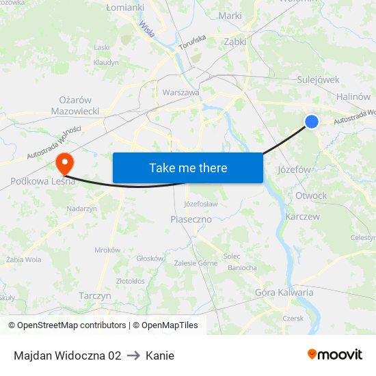 Majdan Widoczna 02 to Kanie map