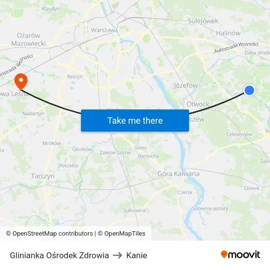 Glinianka Ośrodek Zdrowia to Kanie map
