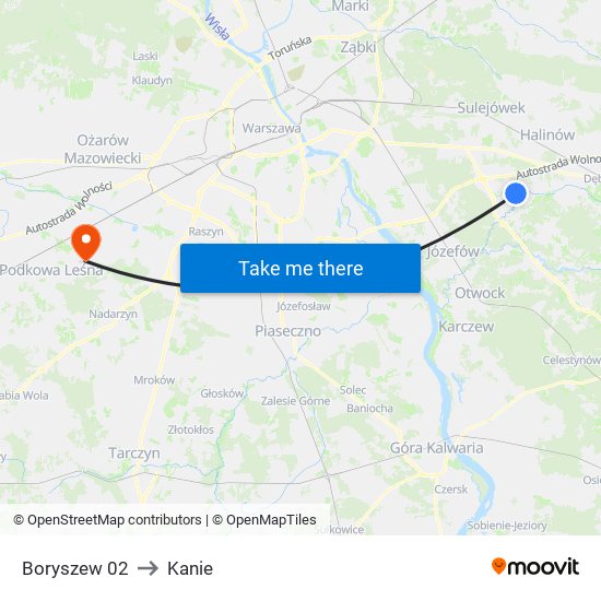 Boryszew 02 to Kanie map