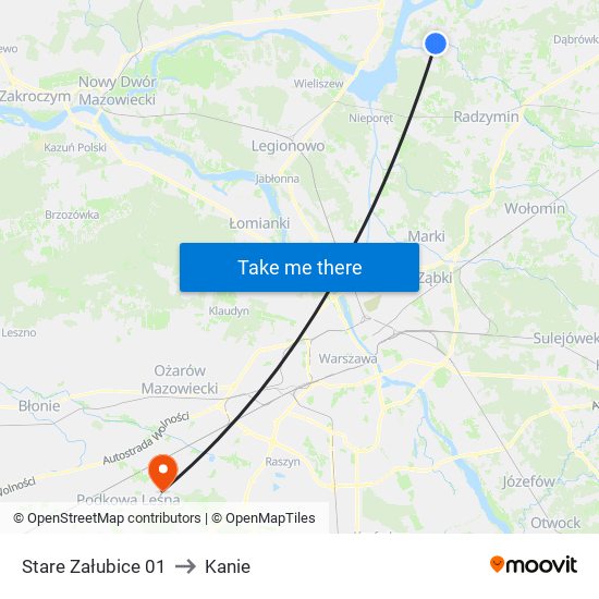 Stare Załubice 01 to Kanie map