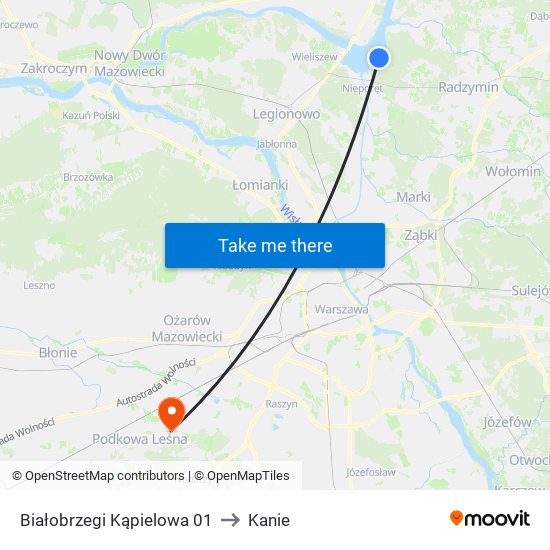 Białobrzegi Kąpielowa 01 to Kanie map