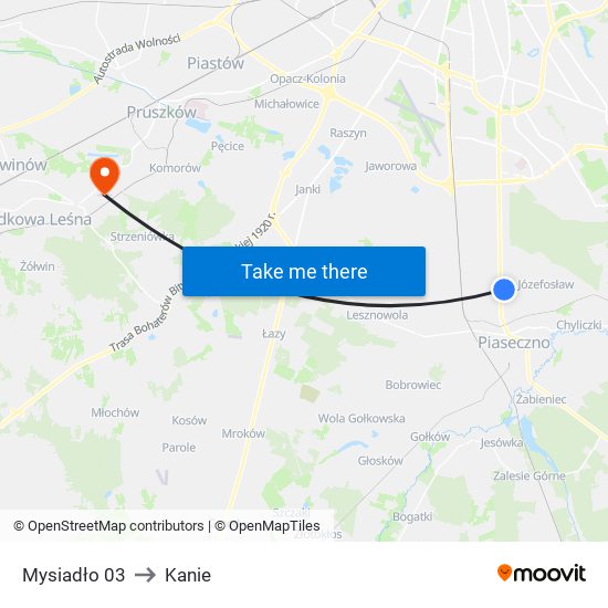 Mysiadło 03 to Kanie map