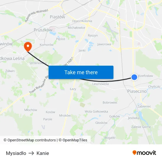 Mysiadło to Kanie map
