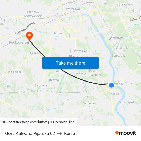 Góra Kalwaria Pijarska 02 to Kanie map