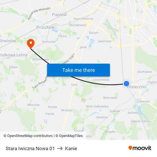 Stara Iwiczna Nowa 01 to Kanie map