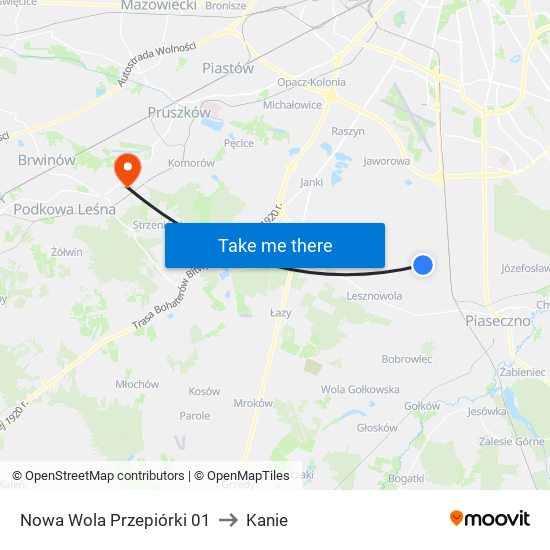 Nowa Wola Przepiórki to Kanie map